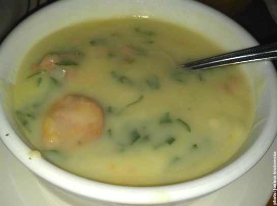 Caldo Verde (Green broth with sausage and collard greens) - Soup